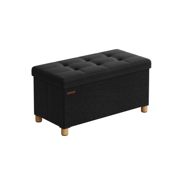 B�nk med kiste - siddeb�nk med opbevaring 38 x 76 x 40 - sort