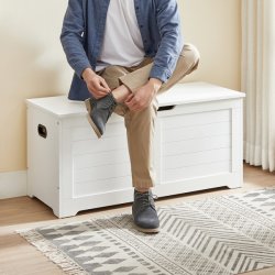 Opbevaringskiste 100 x 40 x 46 - stor opbevaringsboks - hvid