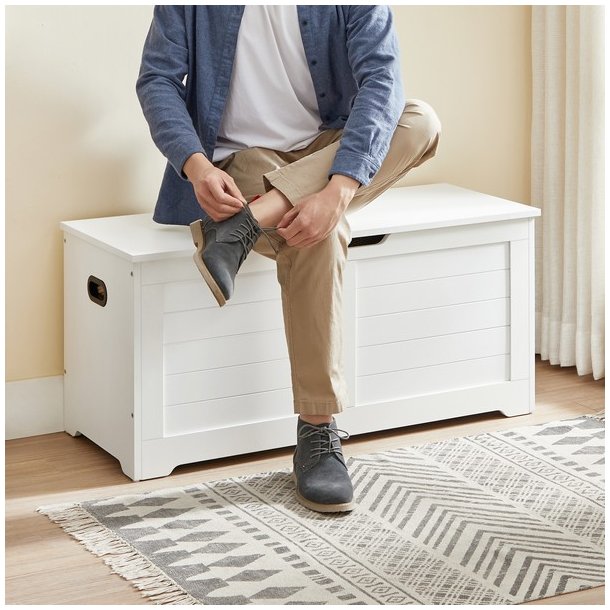 Opbevaringskiste 100 x 40 x 46 - stor opbevaringsboks - hvid