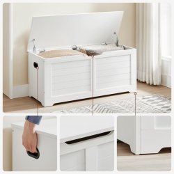 Opbevaringskiste 100 x 40 x 46 - stor opbevaringsboks - hvid