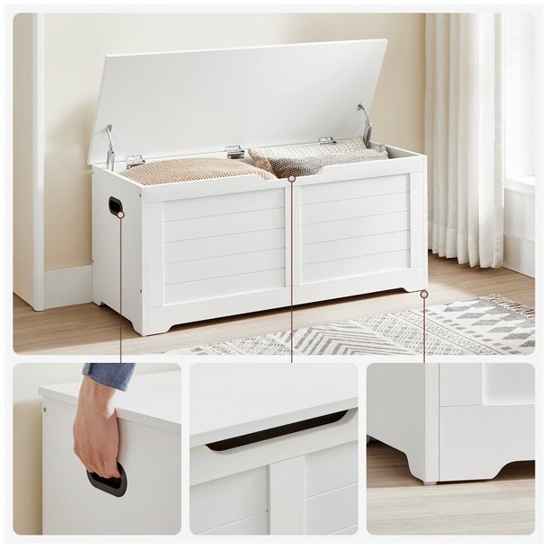 Opbevaringskiste 100 x 40 x 46 - stor opbevaringsboks - hvid