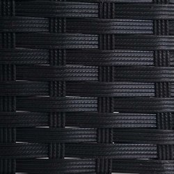 Havebnk - sort polyrattan havebnk med terracotta hynde