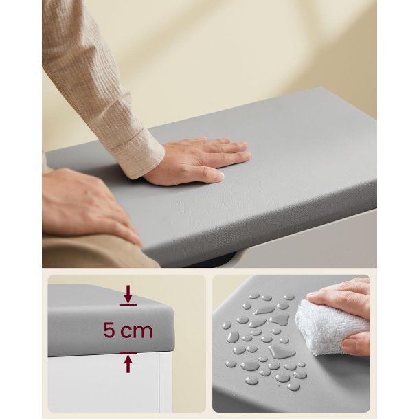 Skob�nk - siddeb�nk og opbevaringsb�nk med skohylder - hvid