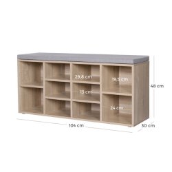 Skob�nk - siddeb�nk med skohylder - entreb�nk med skorum - brun