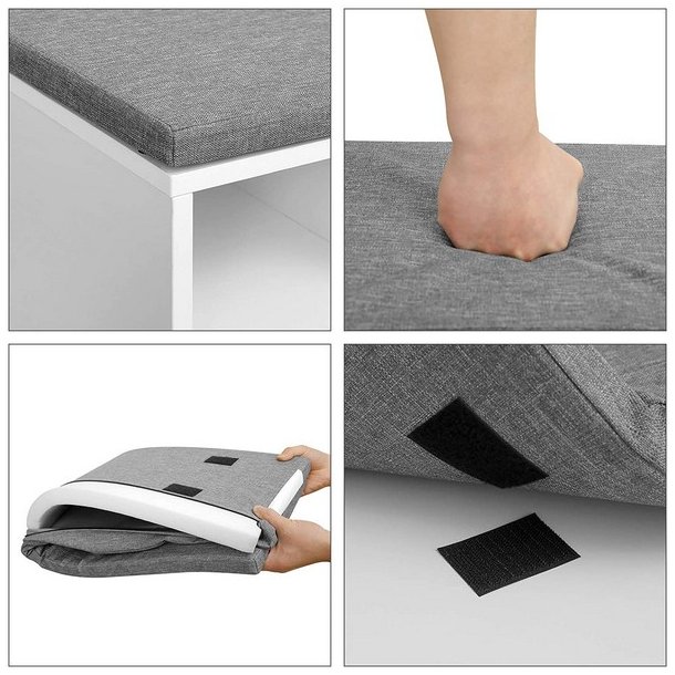 Skob�nk - siddeb�nk med skohylder - entreb�nk med skorum - hvid