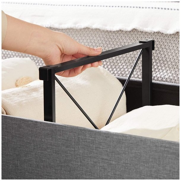 Entreb�nk - siddeb�nk med kiste 110 x 38 x 38 - lysegr� stof