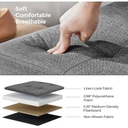 Entreb�nk - siddeb�nk med kiste 76 x 38 x 38 - m�rkegr� stof