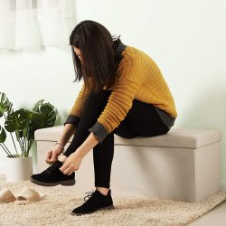 Bnk med kiste - siddebnk med opbevaring 110 x 38 x 38 - beige