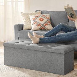 B�nk med kiste - siddeb�nk med opbevaring 110 x 38 x 38 - lysegr�