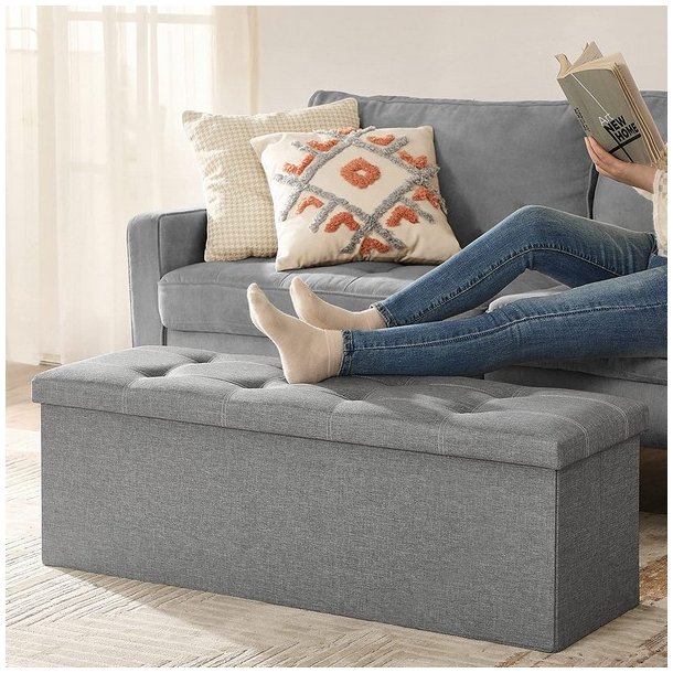 B�nk med kiste - siddeb�nk med opbevaring 110 x 38 x 38 - lysegr�