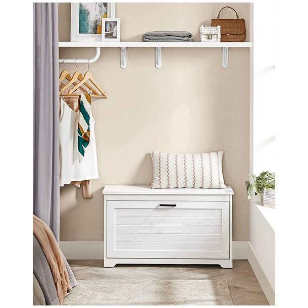 Skob�nk - siddeb�nk med skohylder - skoskab med b�nk - hvid