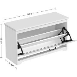 Skob�nk - siddeb�nk med skohylder - skoskab med b�nk - hvid