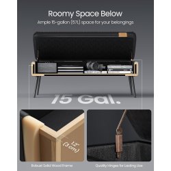 Opbevaringsb�nk - siddeb�nk - sort kunstl�der 40 x 120 x 45