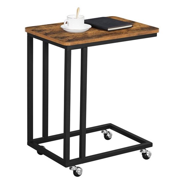 Sidebord i industrielt design til sofa eller seng - rustik brun