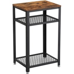 Sidebord - firkantet i industrielt design - rustik brun 45x35x75