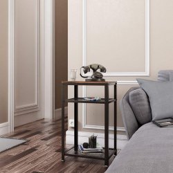 Sidebord - firkantet i industrielt design - rustik brun 45x35x75