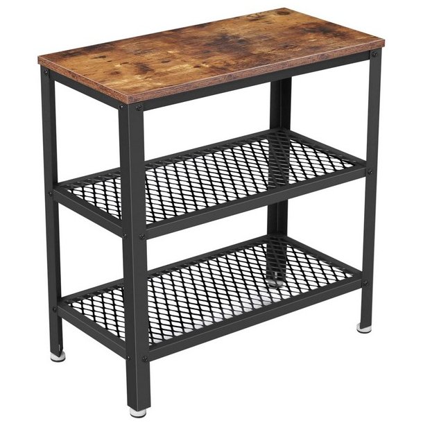 Sidebord - firkantet i industrielt design - rustik brun 60x30x60