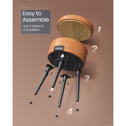 Sidebord med opbevaring - rundt sengebord - brun s�de �32