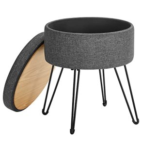 Sidebord med opbevaring - rundt sengebord - m�rkegr� �37