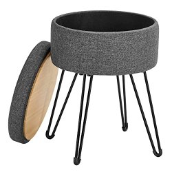 Sidebord med opbevaring - rundt sengebord - m�rkegr� �31