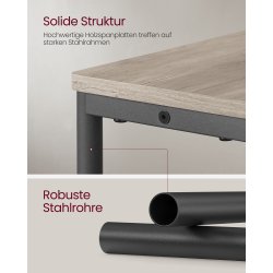 Sidebord med str�mstik - smal slank sengebord - gr� beige