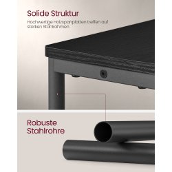 Sidebord med str�mstik - smal slank sengebord - sort