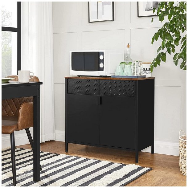 Opbevaringsskab - sknk rustik brun og sort stl 76 x 40 x 80