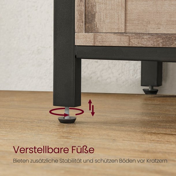 Sk�nk med skabe og skydel�ger - brun sk�nk 100 x 33 x 80