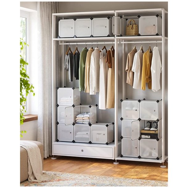 Opbevaringsskab - kubisk skab i plastik - plastikskab med 16 rum