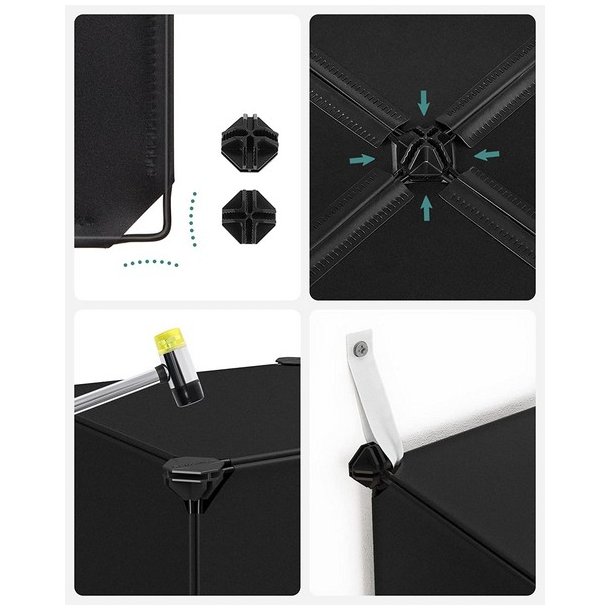 Opbevaringsskab - kubisk skab i plastik - plastikskab med 16 rum