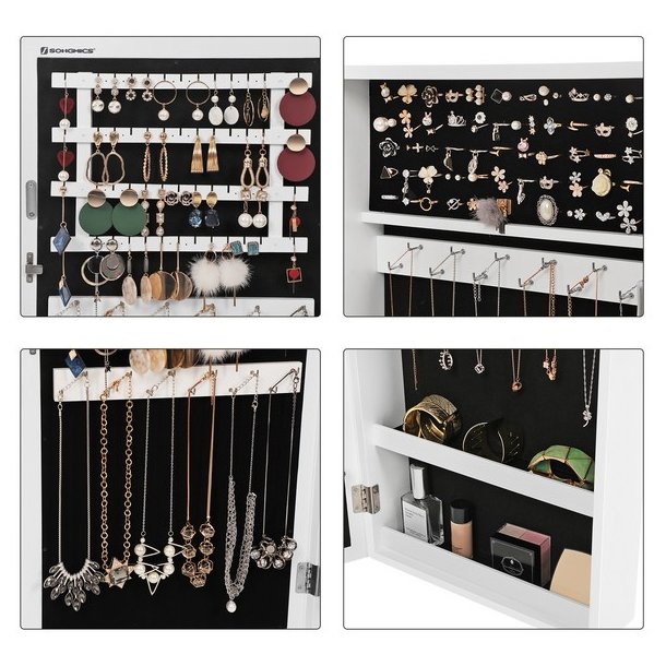 V�gh�ngt smykkeskab, skab med spejl, spejlskab til smykker