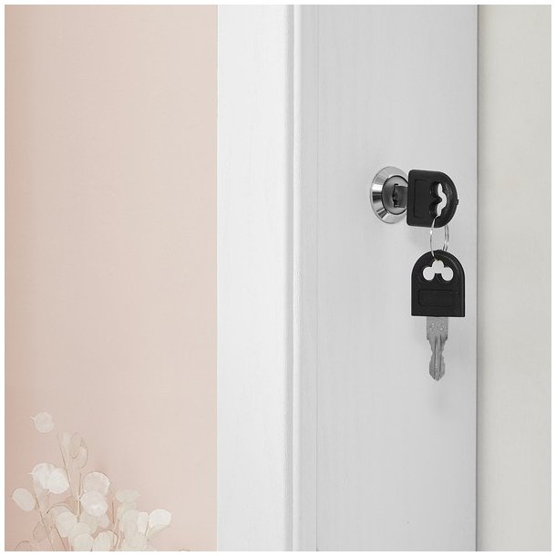 Smykkeskab med LED-lys - v�gh�ngt spejlskab til d�r - hvid