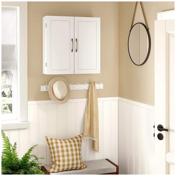 Badevrelsesskab - vghngt skab - vgskab - hvid 60 x 18 x 60