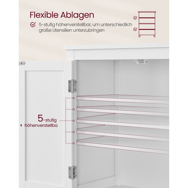 Badevrelsesskab med 2 skabe - opbevaringsskab hvid 110x60x30