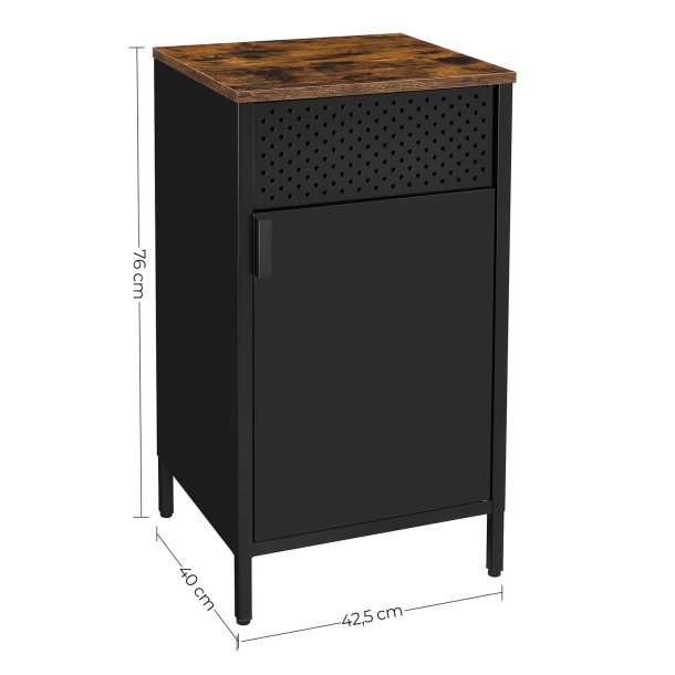 Opbevaringsskab - sknk rustik brun og sort stl 42,5 x 40 x 76