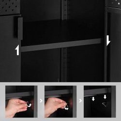 Opbevaringsskab - sknk rustik brun og sort stl 76 x 40 x 80