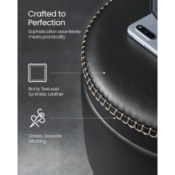 Puf med opbevaring - rund skammel - fodskammel - sort s�de �32