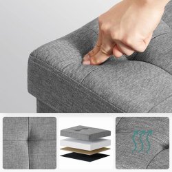 Puf med kiste - skammel med opbevaring 38 x 38 x 40 - lysegr�