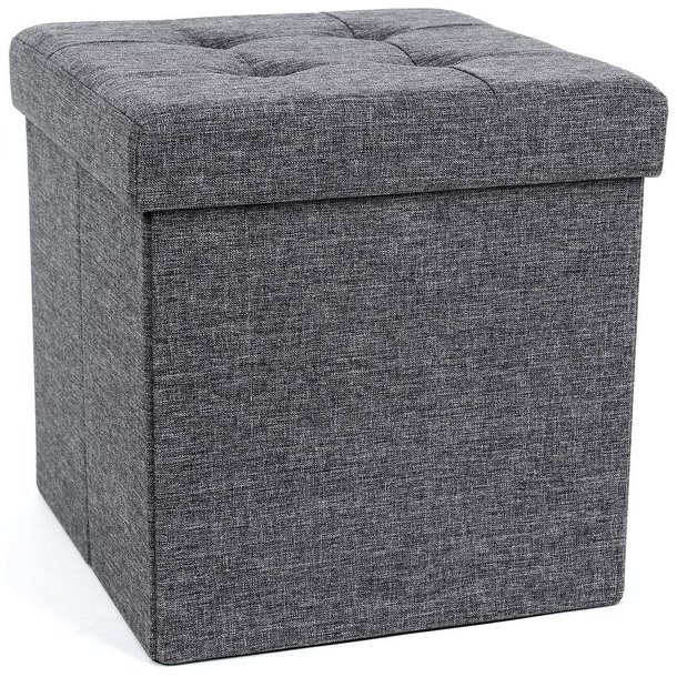 Puf med kiste - skammel med opbevaring 38 x 38 x 38 - m�rkegr�