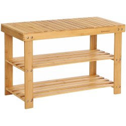 Siddeb�nk i bambus - skoreol og skostativ - 70 x 28 x 45