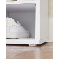 Skob�nk - siddeb�nk med skohylder - entreb�nk med skorum - hvid