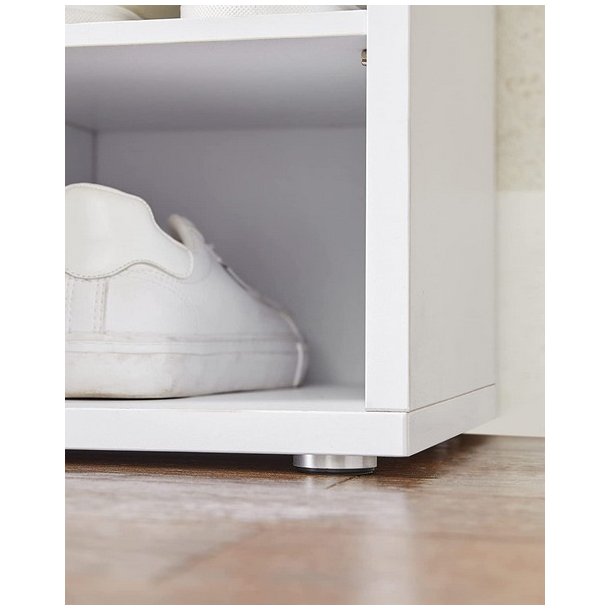 Skob�nk - siddeb�nk med skohylder - entreb�nk med skorum - hvid