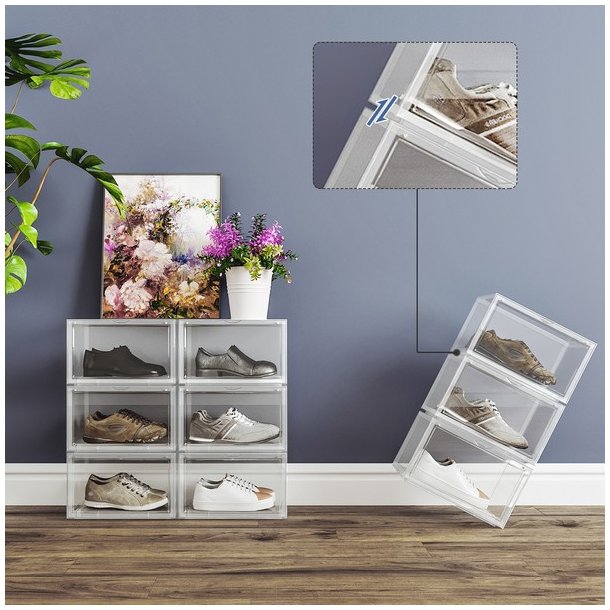 Opbevaringsbokse - 6 stk skokasser - opbevaringskasser til sko