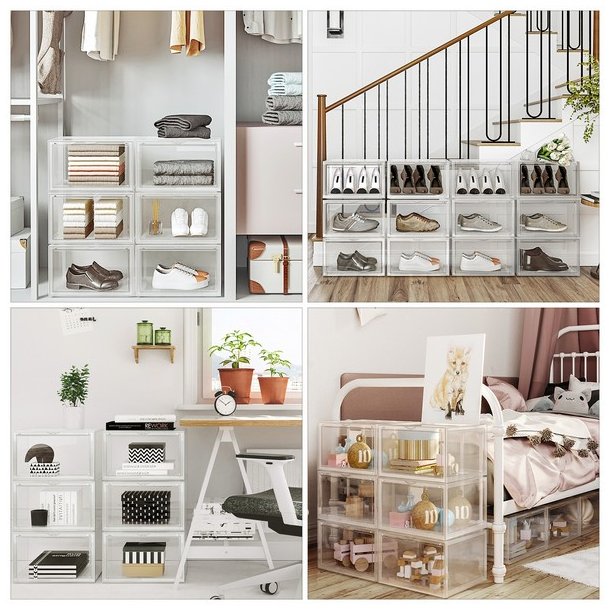 Opbevaringsbokse - 6 stk skokasser - opbevaringskasser til sko