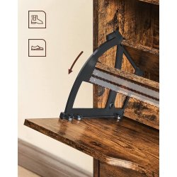 Skoskab med 2 skuffer - skoreol med 2 rum - rustik brun