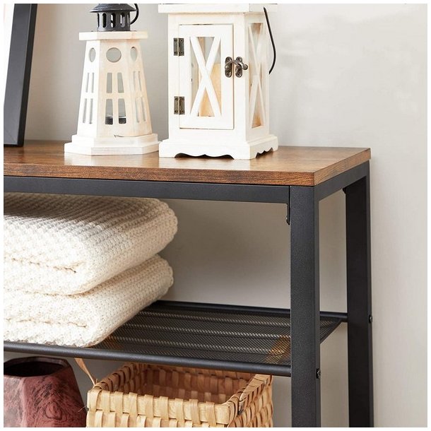 Skoreol med 5 hylder - skostativ med skohylder - rustik brun