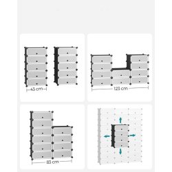 Skoreol - kubisk skoskab i plastik - skohylder med 10 skorum