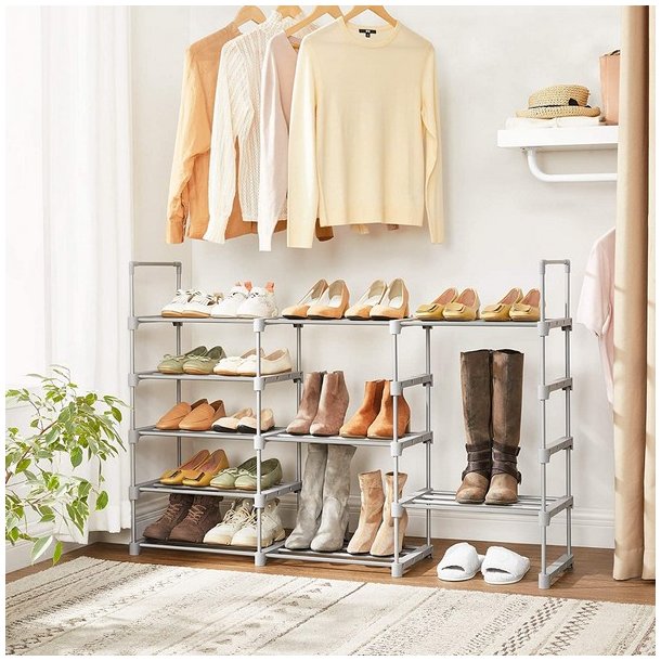 Skoreol - delbart skostativ med 10 hylder - gr� 45 x 30 x 174