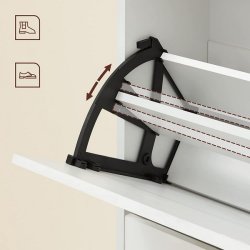 Skoskab med 2 skuffer - skoreol med 2 rum - hvid