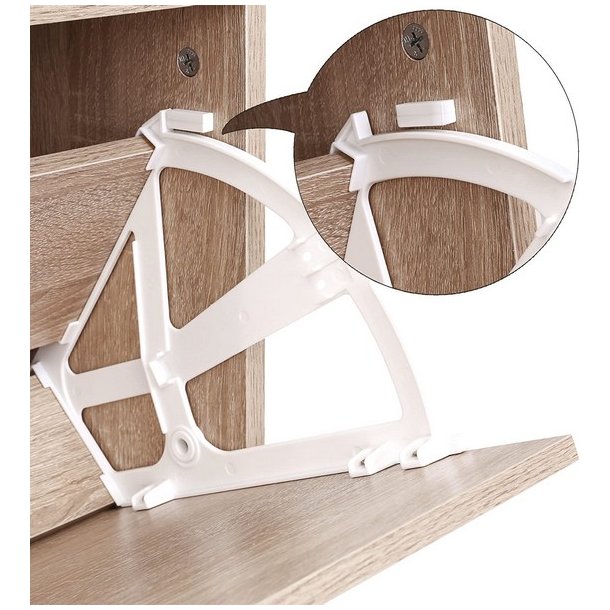 Skoskab med 3 skuffer - skoreol med 3 rum - eg brun